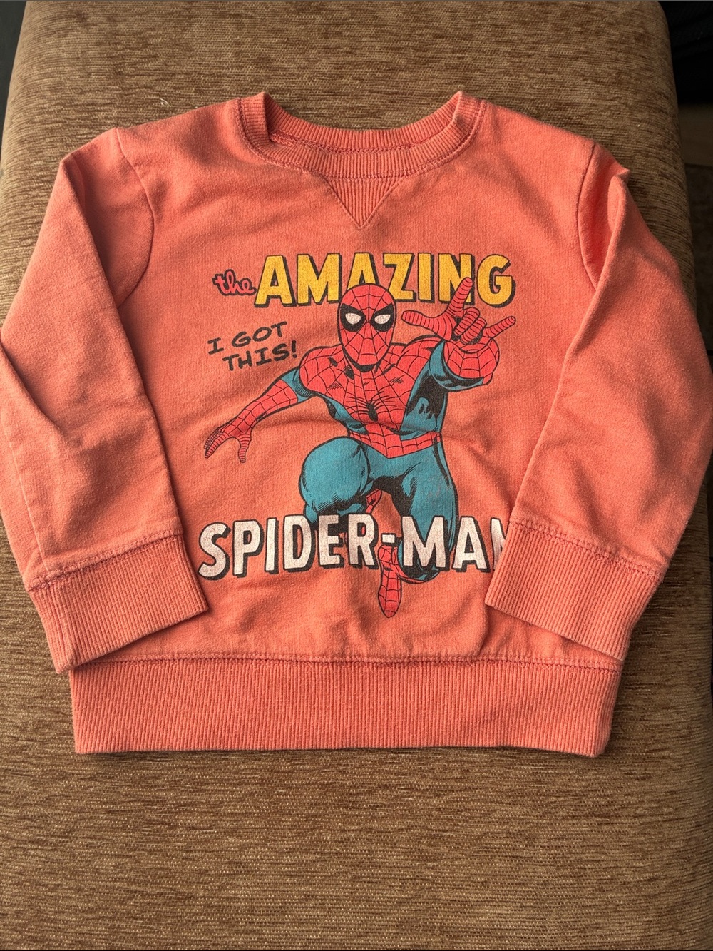 Marvel Coral Spider-Man Kids Sweatshirt with Yellow Graphic